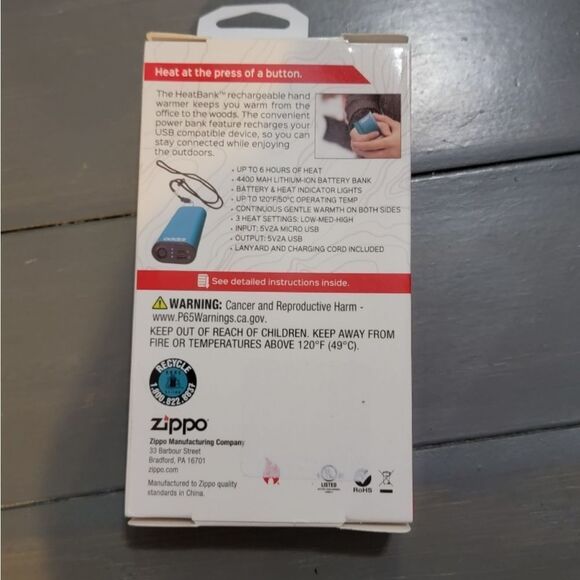 Zippo Blue HeatBank 6 Rechargeable Hand Warmer & Power Bank - Picture 4 of 12
